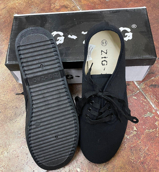 ZIG ZAG Black with Black Sole Lace up. – The Surplus Guy