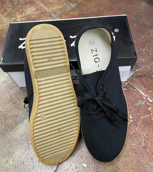 thumbnail image 2 of Zig Zag Wino 7204BK Men's Black Canvas Lace-Up Casual Shoes - Black Sole 2 of 4