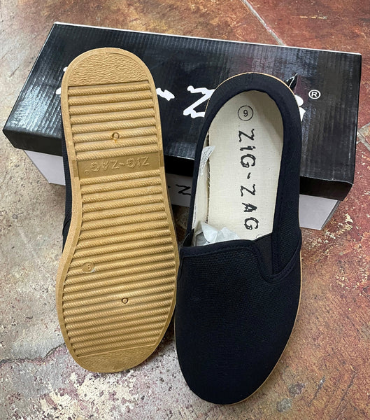 ZIG ZAG Winos Black with Tan Sole Slip-on. – The Surplus Guy