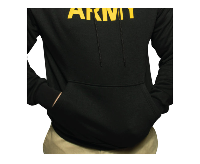 Army Printed Pullover Hoodie - Black