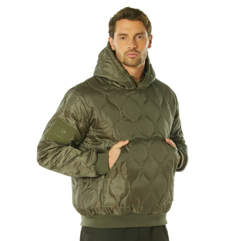 Rothco Quilted Woobie Hooded Sweatshirt- OLIVE DRAB