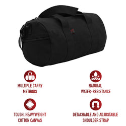 Heavy Weight Canvas Duffle Bag with Shoulder Strap