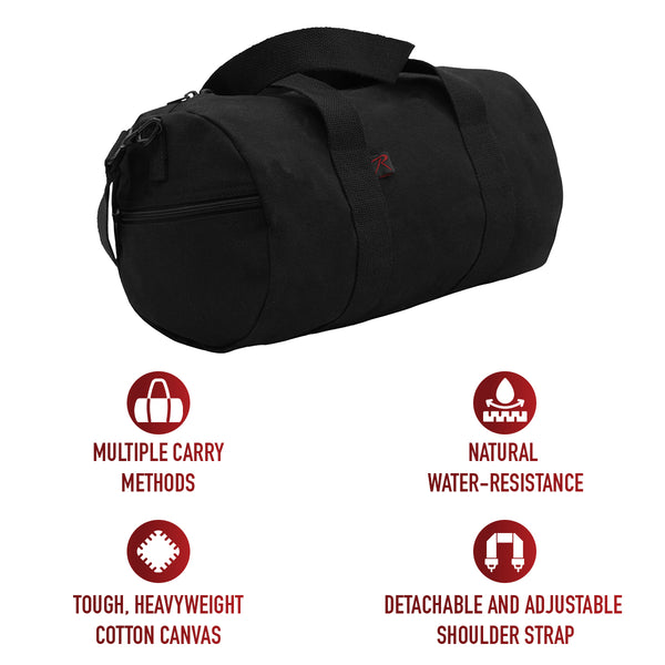 Heavy Weight Canvas Duffle Bag with Shoulder Strap
