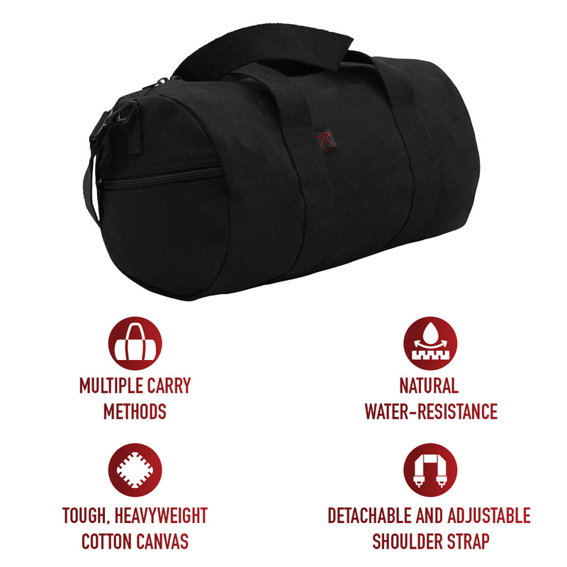 Heavy Weight Canvas Duffle Bag with Shoulder Strap