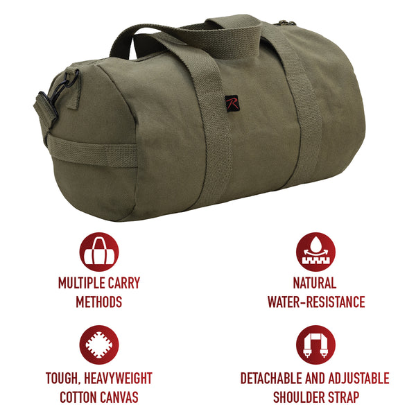 Heavy Weight Canvas Duffle Bag with Shoulder Strap