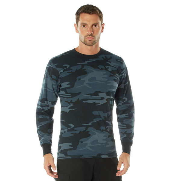 Long Sleeve Midnight Blue Camo Tees