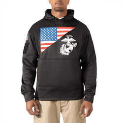US Flag / USMC Eagle, Globe, & Anchor Concealed Carry Hoodie-Black