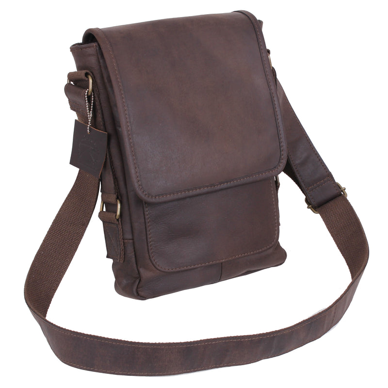 Rothco Brown Leather Military Tech Bag