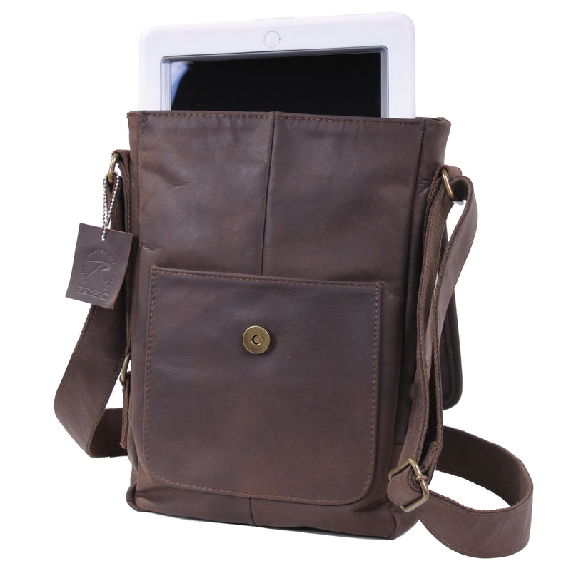 Rothco Brown Leather Military Tech Bag