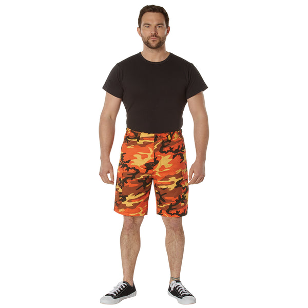 Camo BDU Shorts-Savage Orange- Poly/Cotton