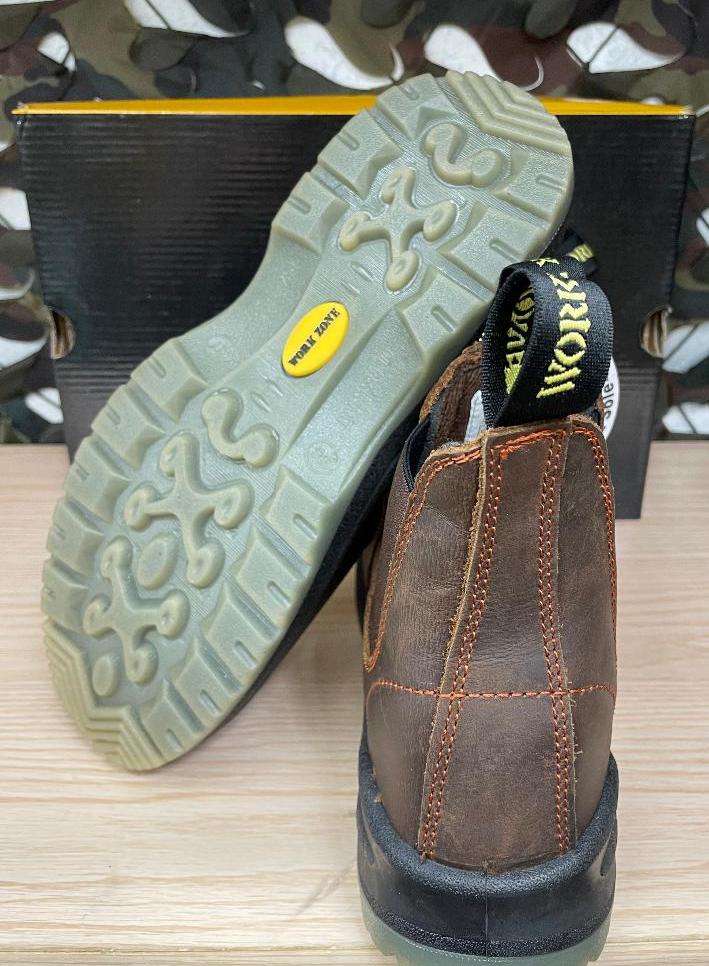 Work Zone 6" Pull on Work Boot - Steel Toe- Brown