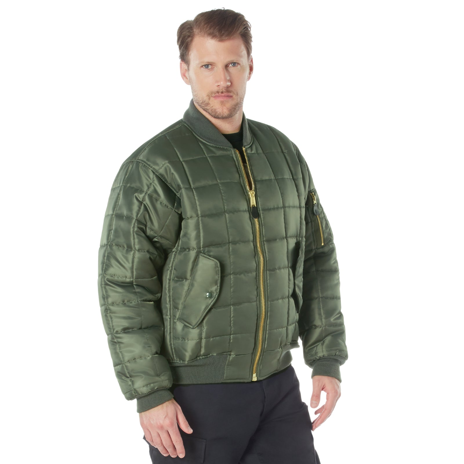 Rothco Quilted MA-1 Flight Jacket-SAGE – The Surplus Guy