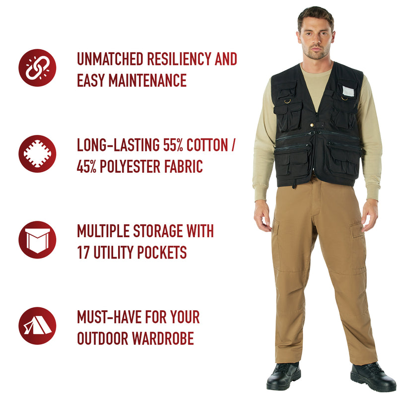 Uncle Milty Travel Vest-  BLACK