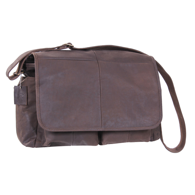 Rothco Brown Leather Classic Messenger Bag