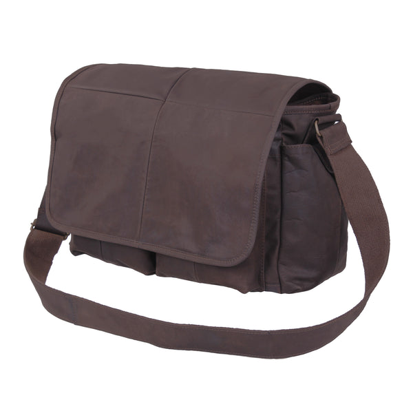 Rothco Brown Leather Classic Messenger Bag