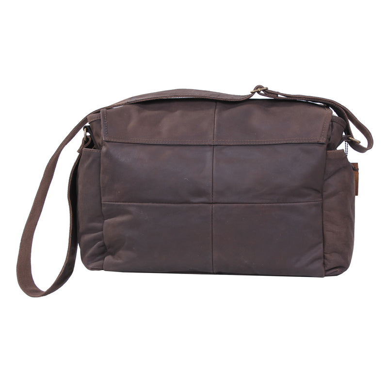 Rothco Brown Leather Classic Messenger Bag