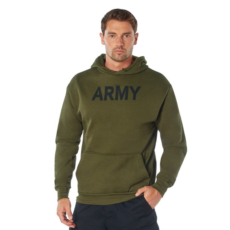 Army Olive Drab Hooded Pullover Sweatshirts