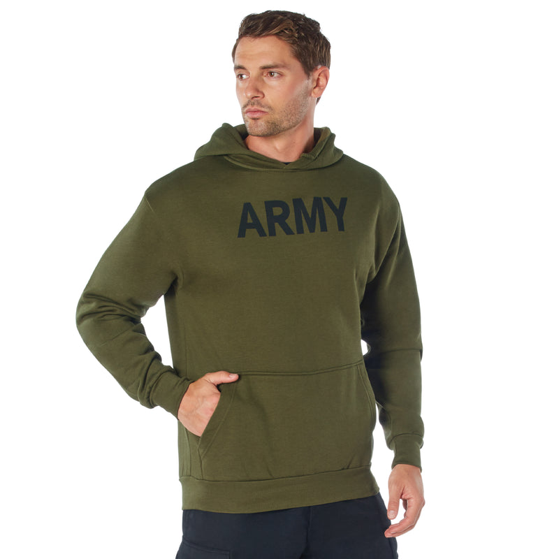 Army Olive Drab Hooded Pullover Sweatshirts