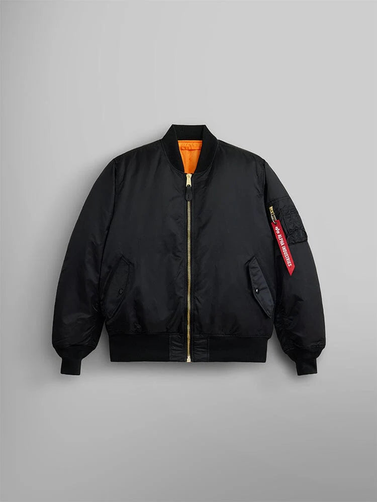 70s〜80s ALPHA MA-1 flight jacket black Alpha MA1 Flight Jacket- Black- This Classic never goes out
