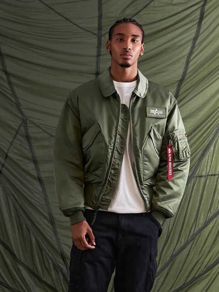 ALPHA CWU-45/P NYLON VINTAGE-GREEN Mサイズ Alpha CWU 45/P BOMBER JACKET (HERITAGE)- SAGE GREEN – The
