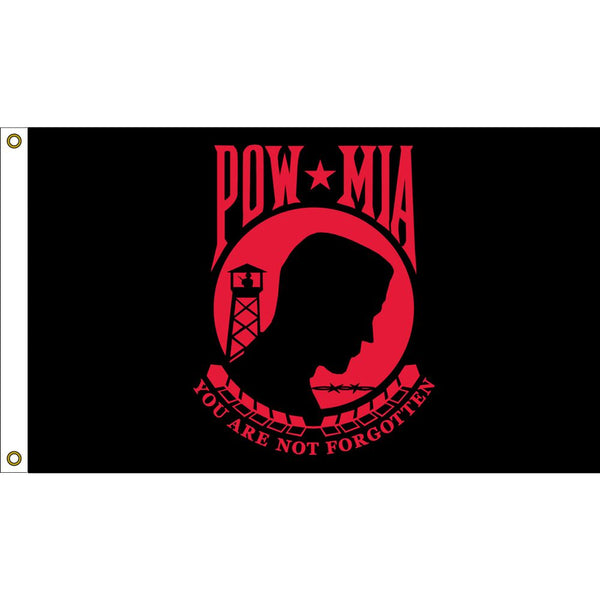 POW*MIA Red Logo- 3' x 5'