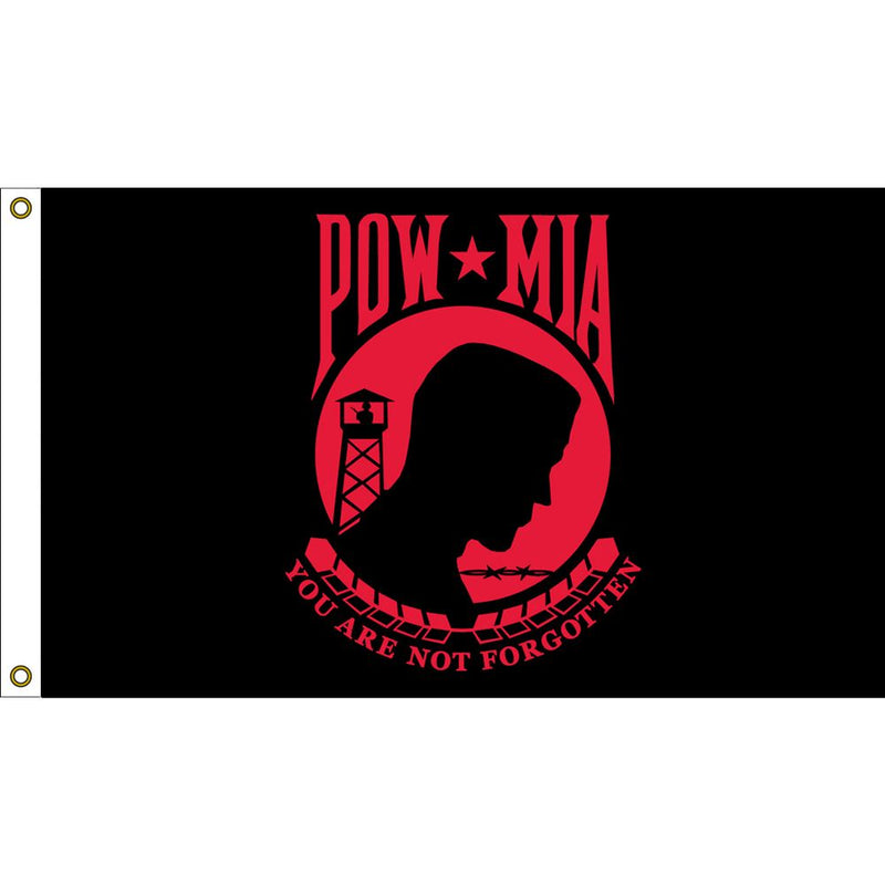 POW*MIA Red Logo- 3' x 5'