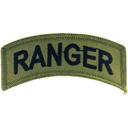 U.S. ARMY PATCH - RANGER TAB 3" X 1 " -SUBDUED