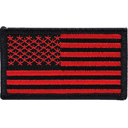 USA FLAG- 3 1/4" X 3 3/4" -BLACK/RED