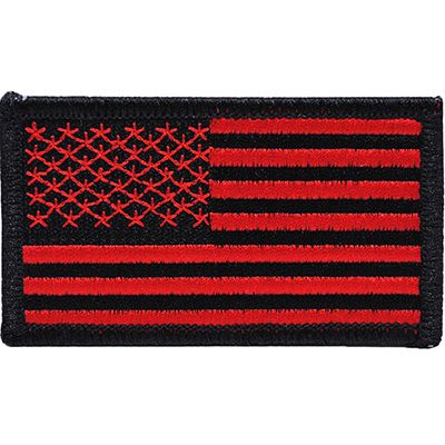 USA FLAG- 3 1/4" X 3 3/4" -BLACK/RED