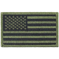 USA FLAG- 3 1/4" X 3 3/4" OLIVE DRAB