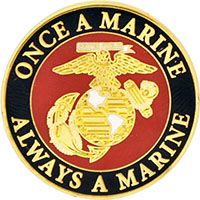 U.S. MARINES LOGO PIN- 1" -ONCE A MARINE