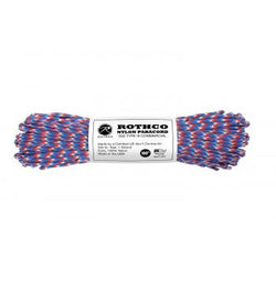USA Made 550 Type III Commercial Paracord- 100 Feet- RED-WHITE-BLUE CAMO