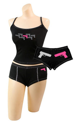 Women's "Pink Guns" Shorts & Top