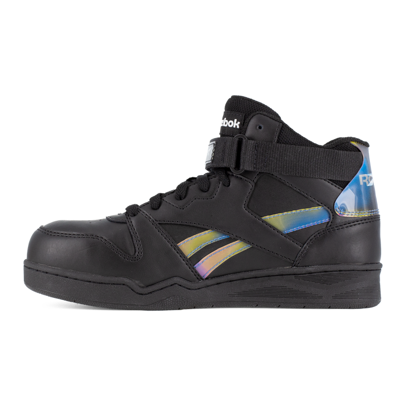 BB4500 WORK - RB494 Women's High Top Work Sneaker - Black and Holographic Spectrum