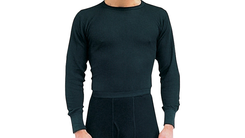 Thermal Knit Underwear Top- Black