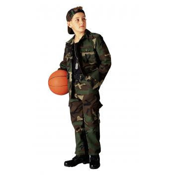 Kid's Military Fatigues- Woodland Camouflage