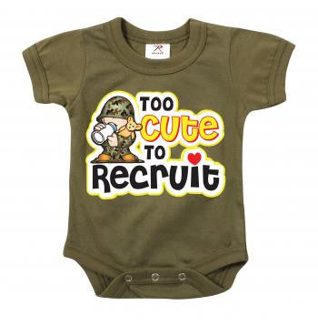 Infant One Piece Bodysuit- Too Cute to Recruit