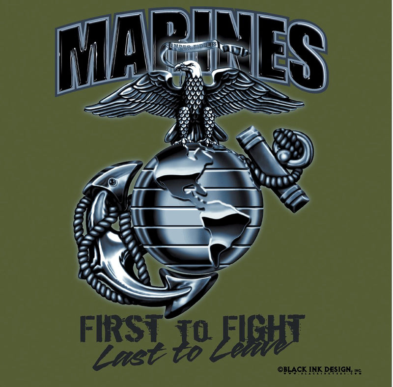Black Ink Design Marines First to Fight Tee