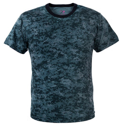 Navy Blue Digital Camouflage Short Sleeve Tee Shirts