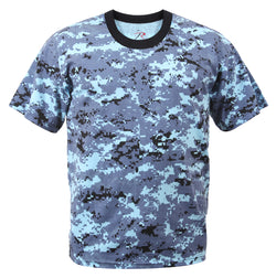 Sky Blue Digital Camouflage Short Sleeve Tee Shirts