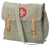 Vintage Medic Bag with Red Cross