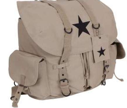 Khaki Vintage Star Backpack