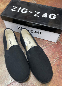 ZIG ZAG Winos Black with Black Sole Slip-on.