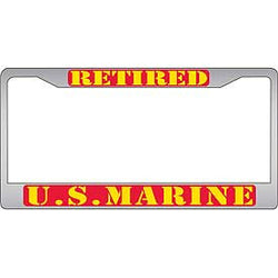 Auto License Plate Frames- Retired Marine
