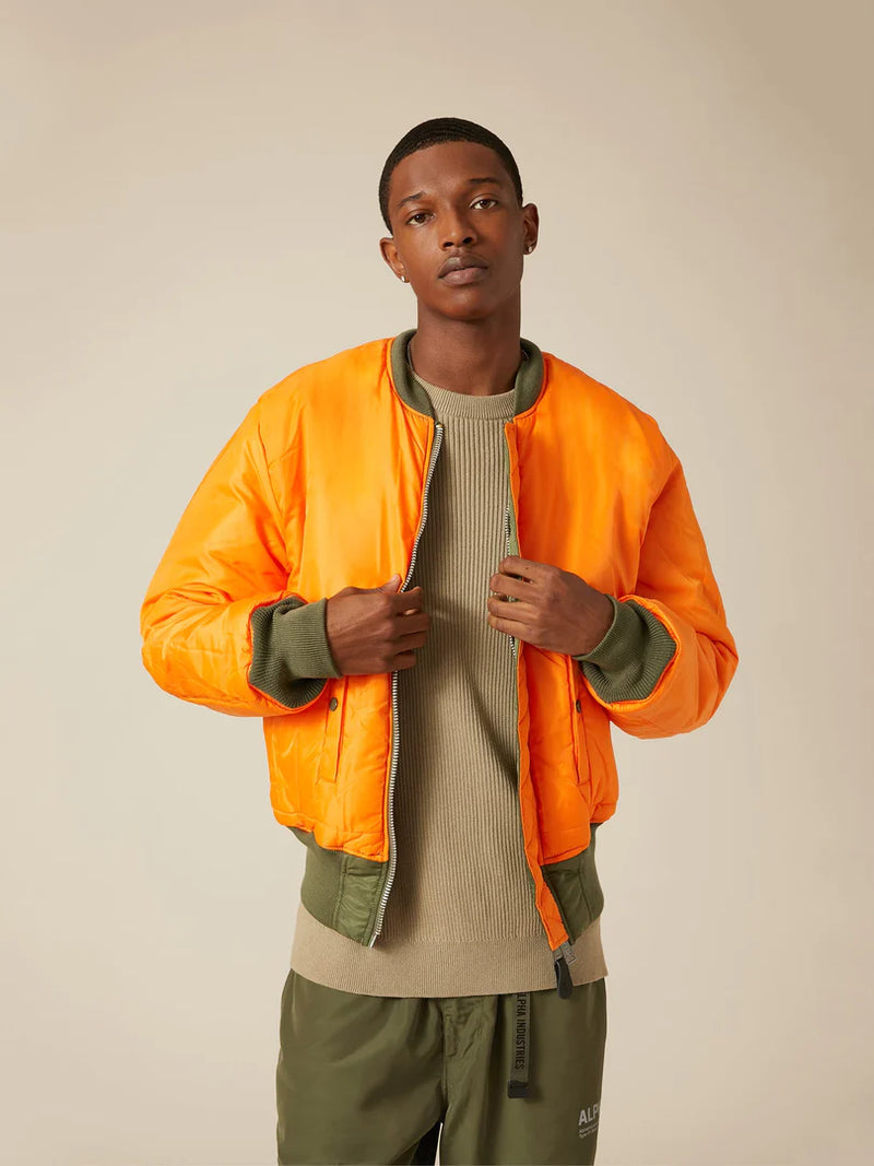 Green orange bomber jacket outlet