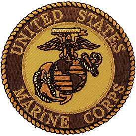 Marines Logo Patch - 3" Desert -FREE SHIPPING