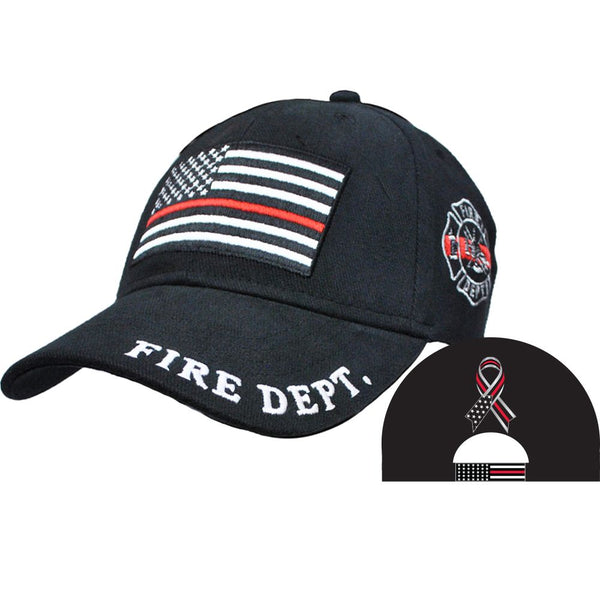 Fire Dept - Thin Red Line- Embroidered Cap