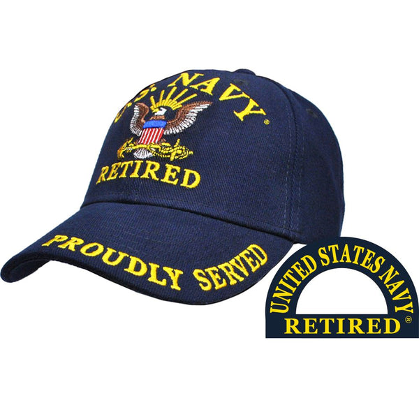 US Navy Retired Logo Embroidered Cap