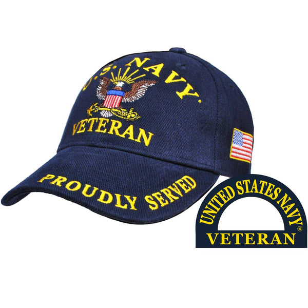 US Navy Veteran Logo Embroidered Cap