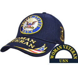 US Navy Woman Veteran Logo Embroidered Cap